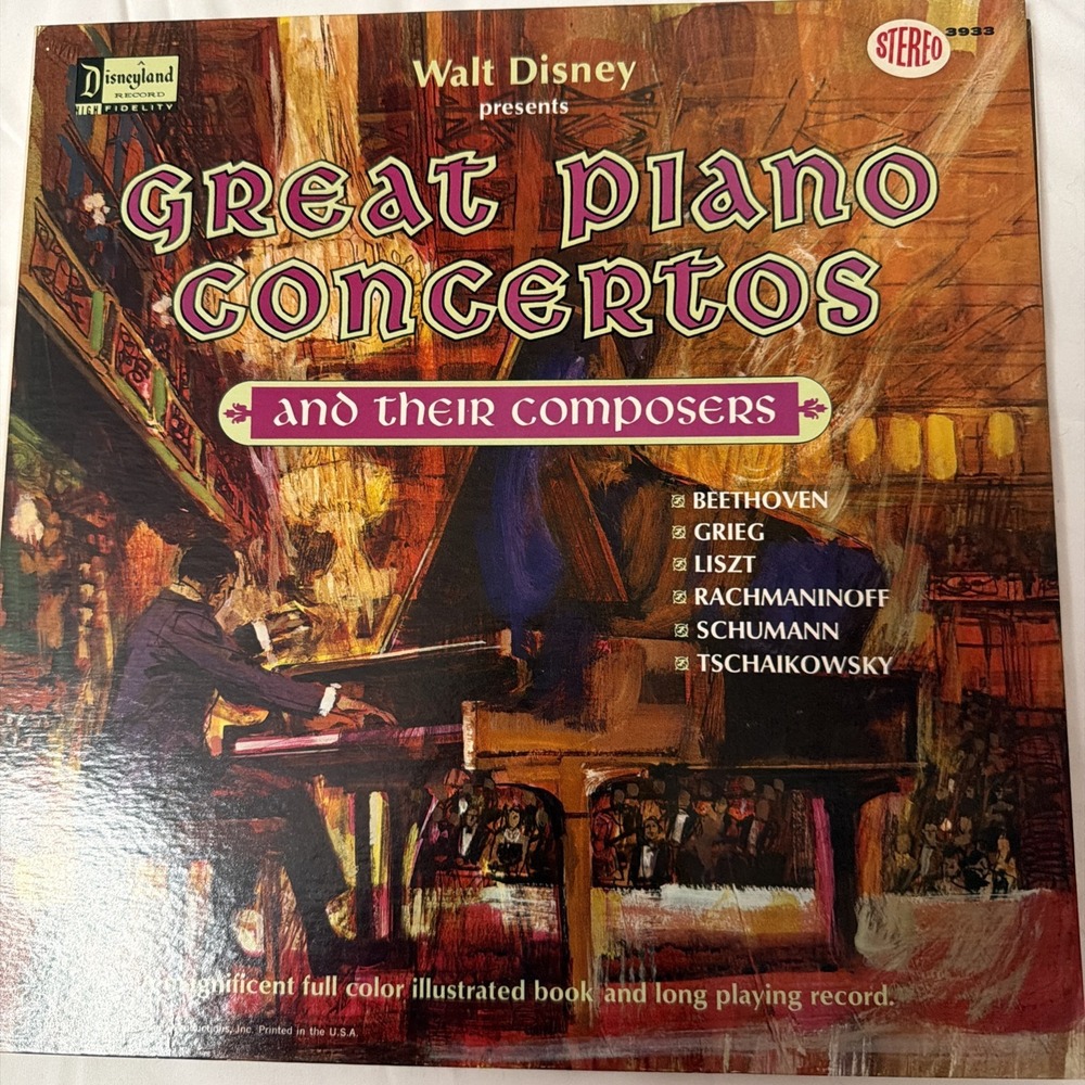 Walt Disney, 1965 Great Piano Concertos And Their Composers LP Record 3933 - Picture 9 of 16